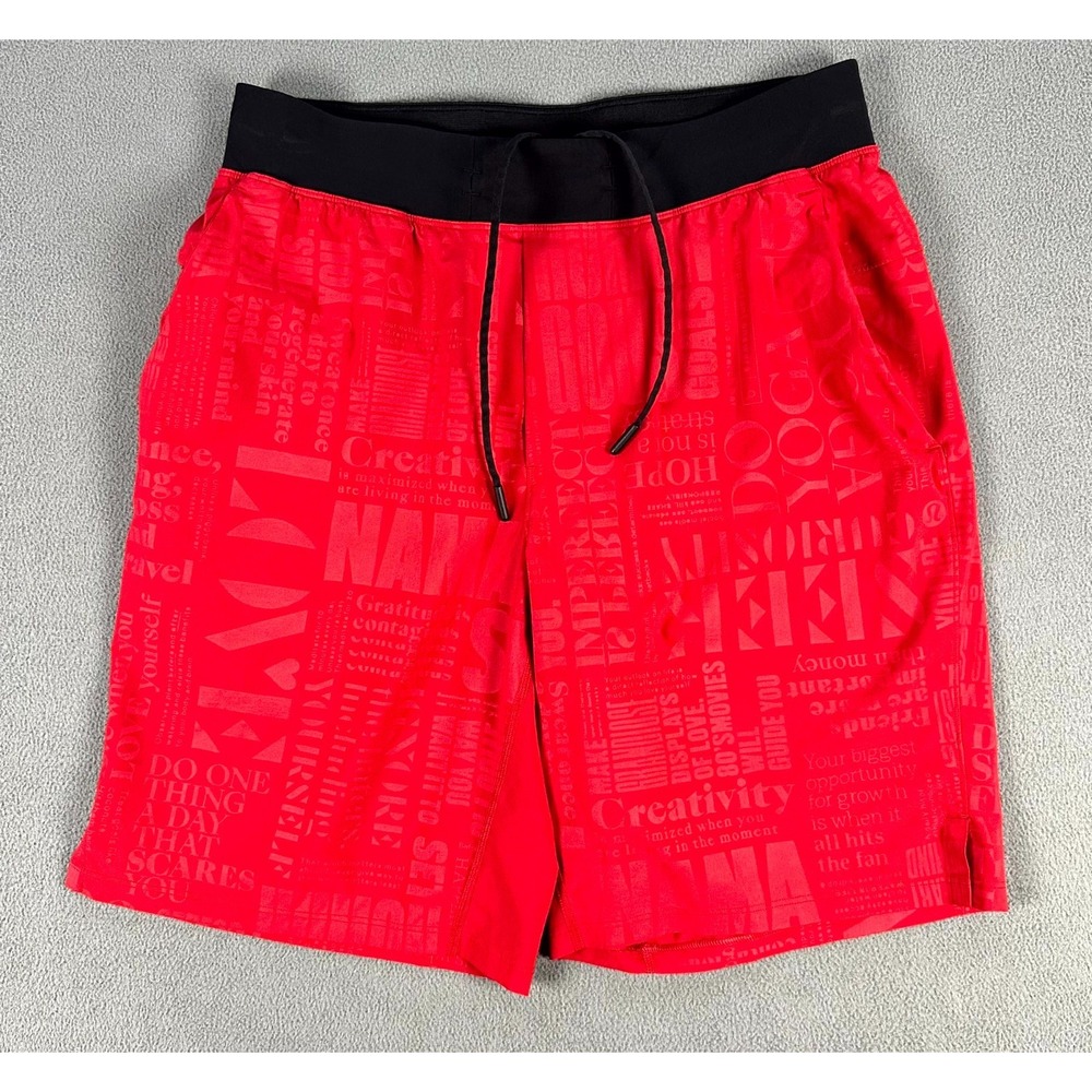 Lululemon Shorts Mens Medium Red THE Short 20th Anniversary Linerless AOP